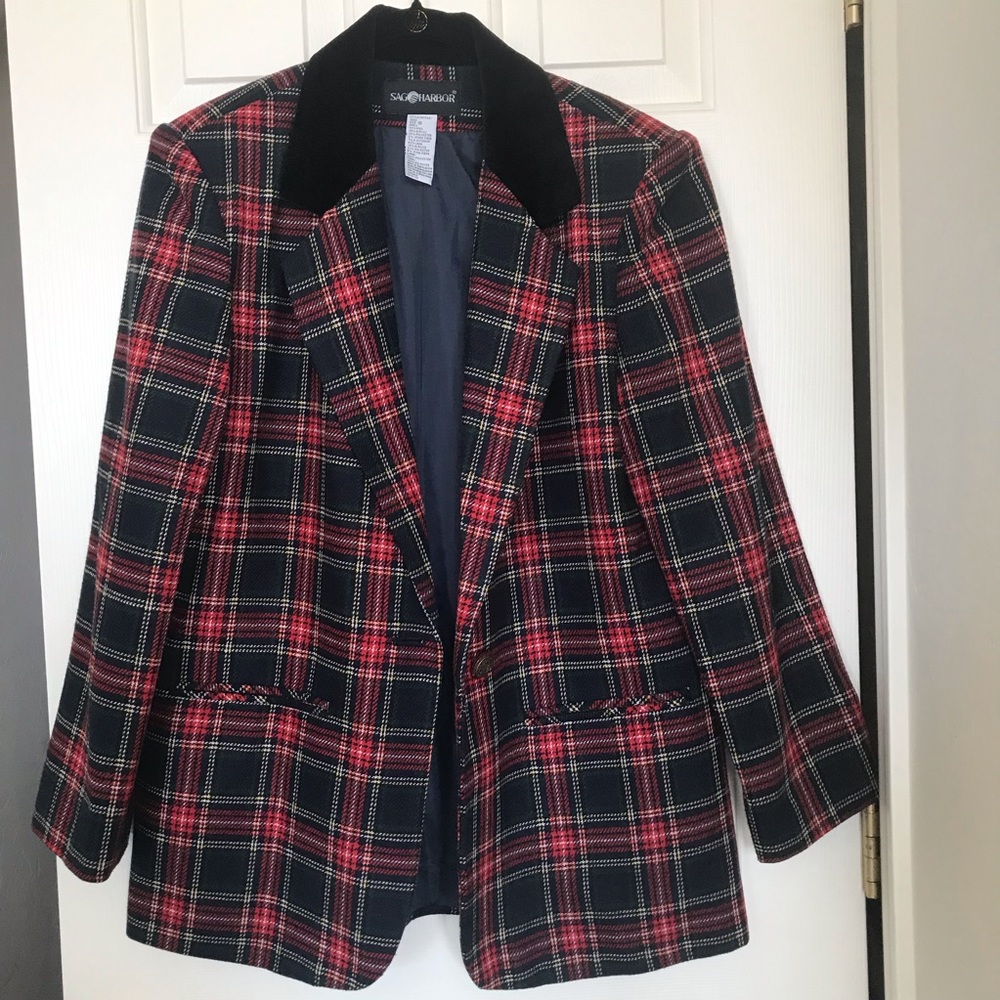 Sag Harbor Plaid Blazer- Vintage